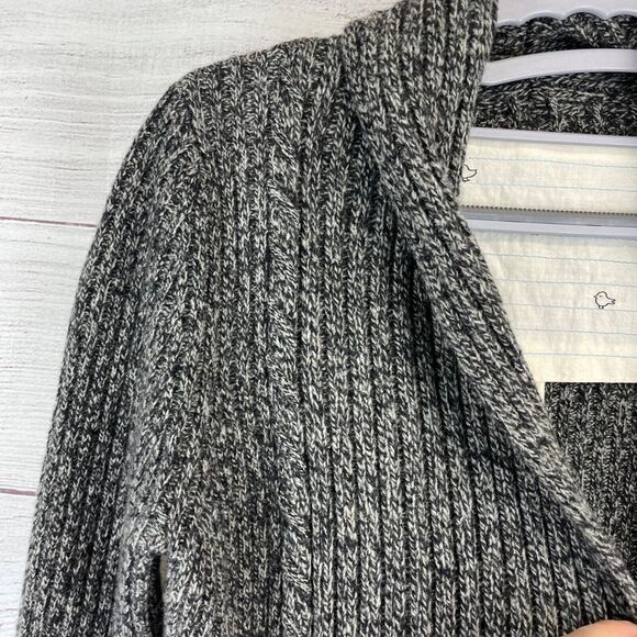 Canary by Anthropologie Marled Gray Cable Chunky Ribbed Open Front Cardigan XS - Picture 4 of 10